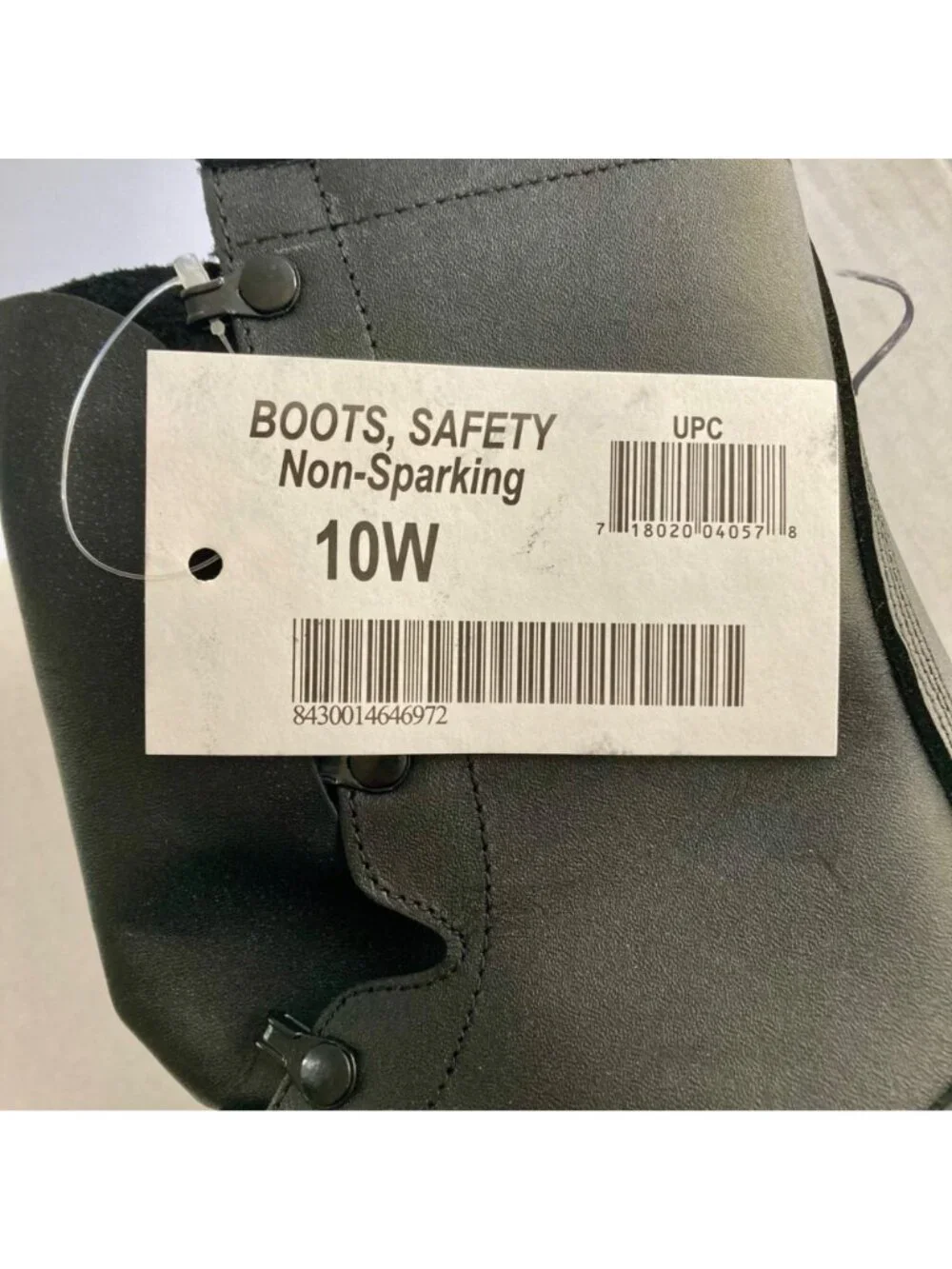 Addison Men's Steel Toe Safety Non-Spark Combat Boot Size 10W Black Leather NEW - Picture 7 of 8